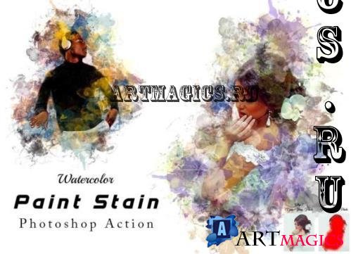 Watercolor Paint Stain Ps Action - 92103180