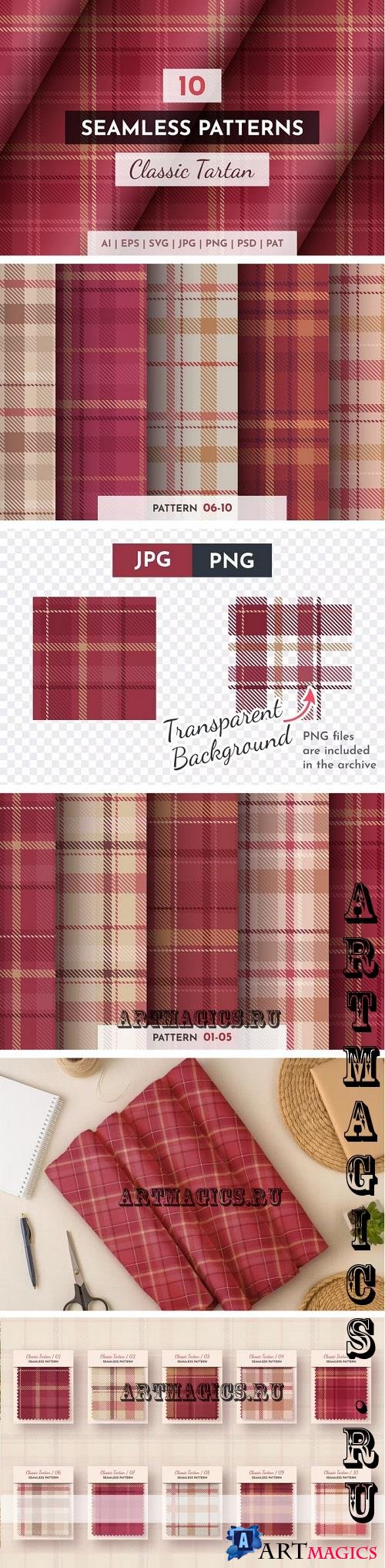 10 Seamless Classic Tartan Patterns - 282288176