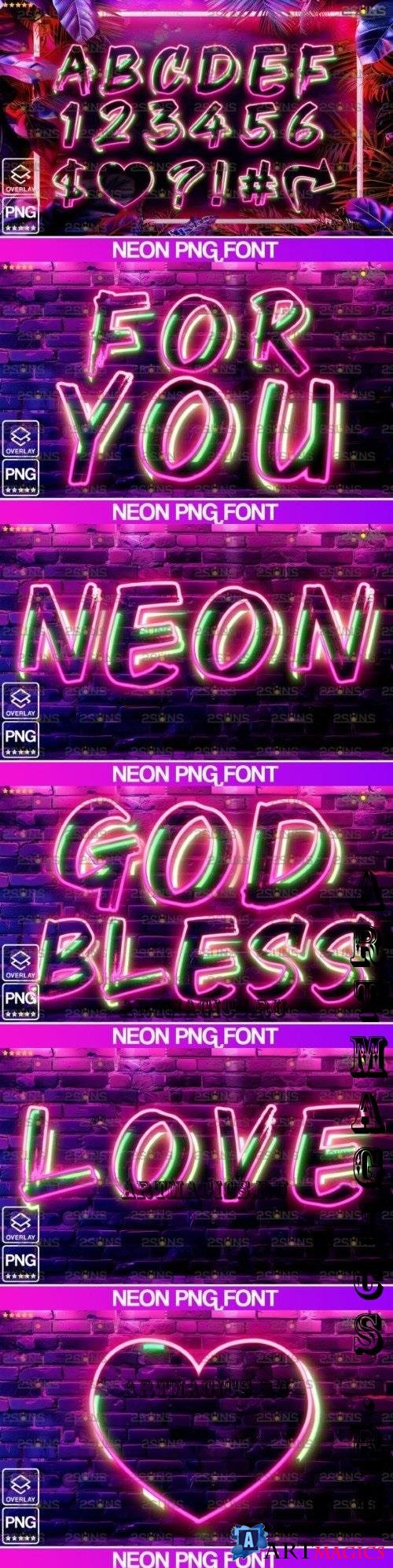 Alphabet clipart overlays Neon - 282862657