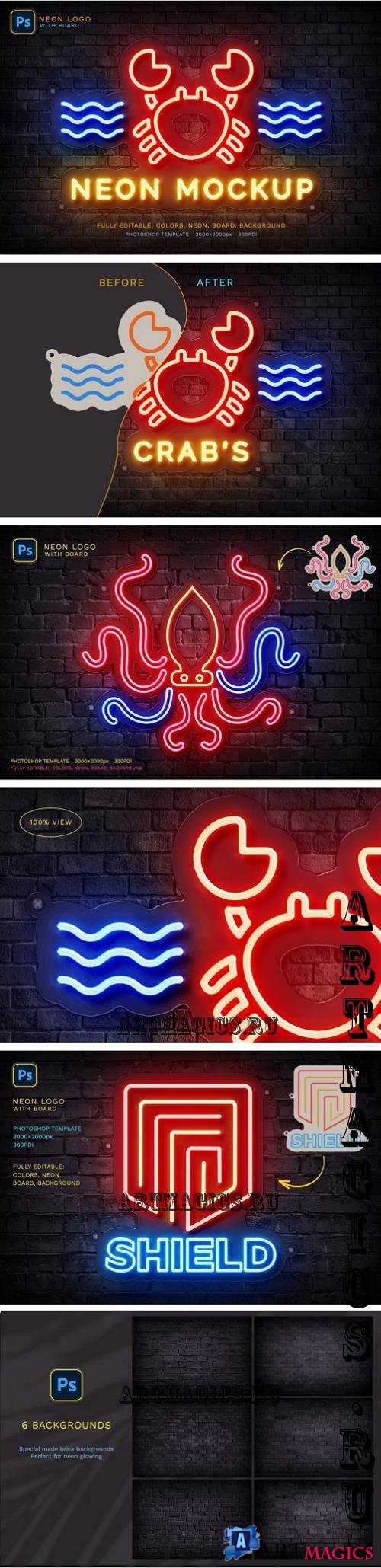 Neon Logo Mockup - 3MM4HD3