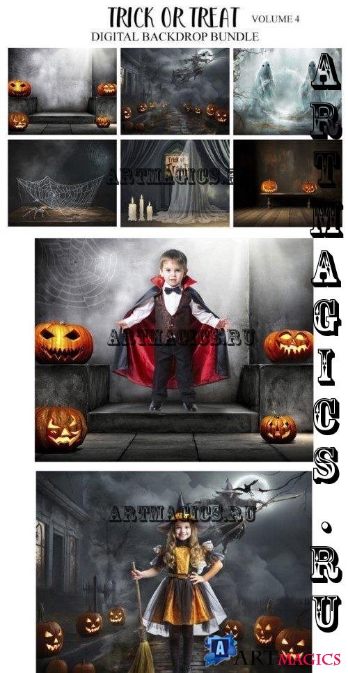 Trick or Treat V4 Digital Backdrop Bundle