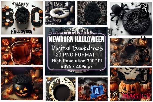 Halloween Newborn Digital Backdrops