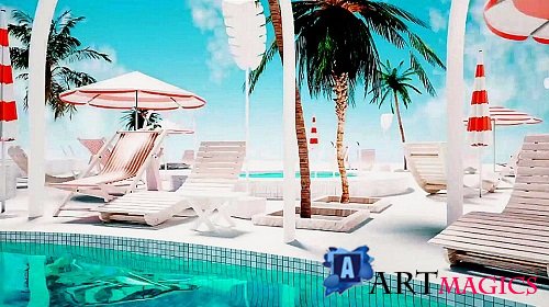 Videohive - Poolside Paradise Logo Reveal 53634568 - Project For Final Cut & Apple Motion