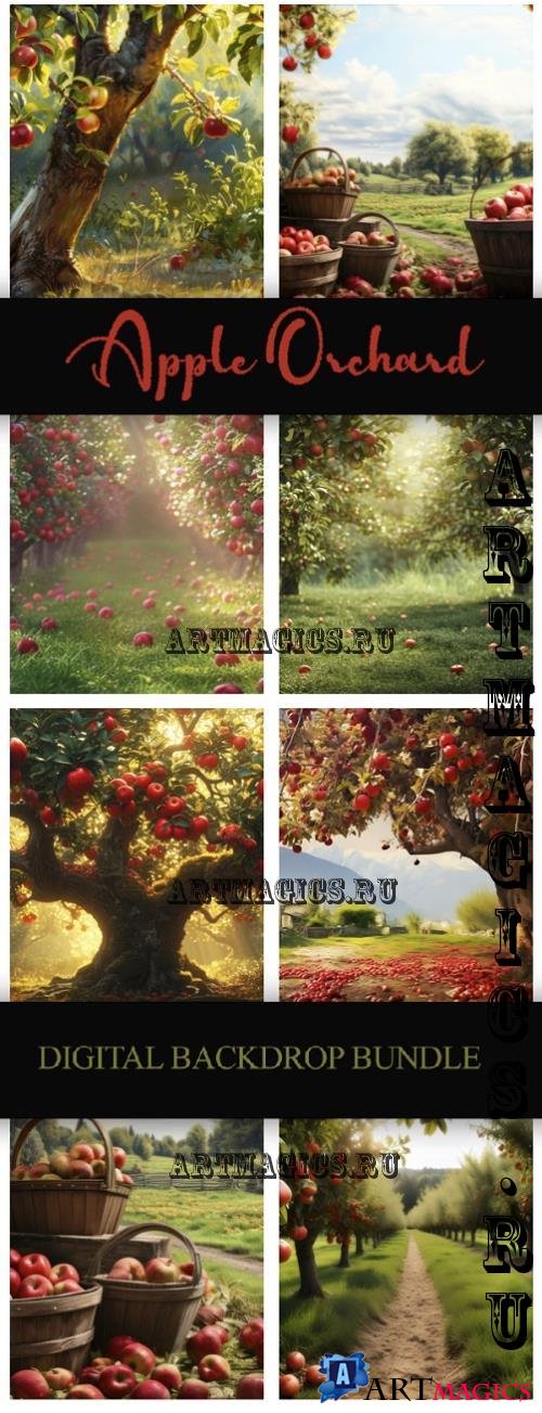 Apple Orchard V1 Digital Backdrop Bundle