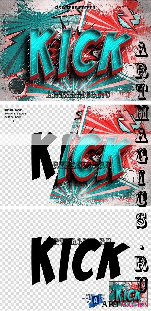 Kick Comic Style Editable Text Effect - S9R38VE