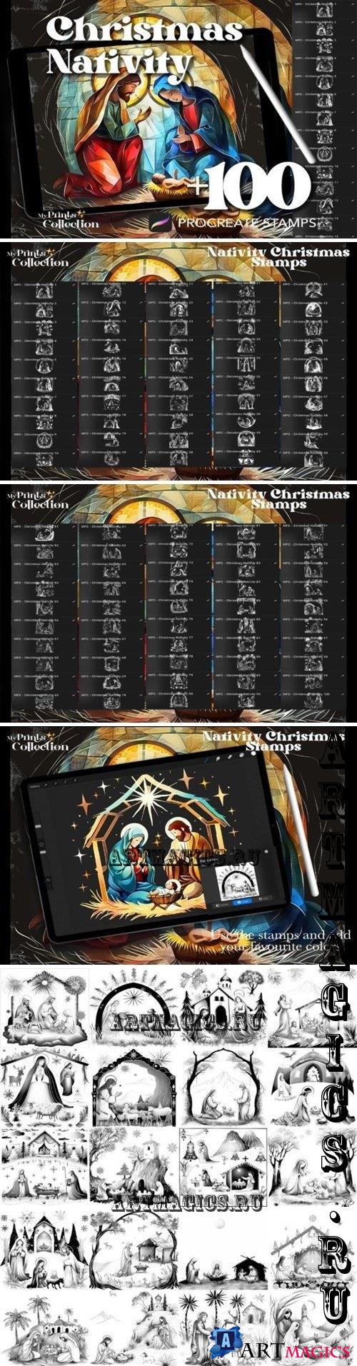 100+ Procreate Christmas Nativity Stamps