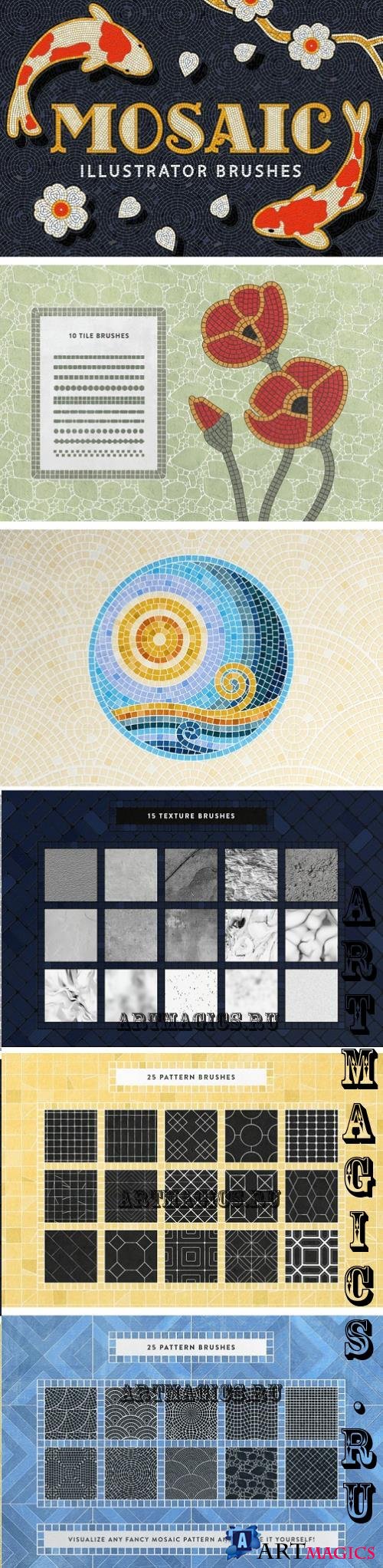 Mosaic Tile Illustrator Brushes - 6193435