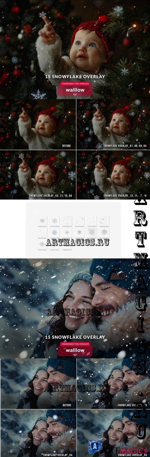 Falling snow and snowflakes overlays - 281070978