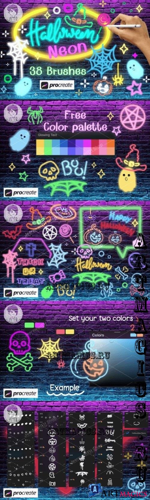 Halloween Neon Brush Stamps