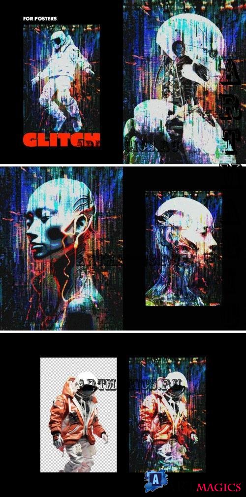 Glitch Pixels Screen Photo Effect - 283650406