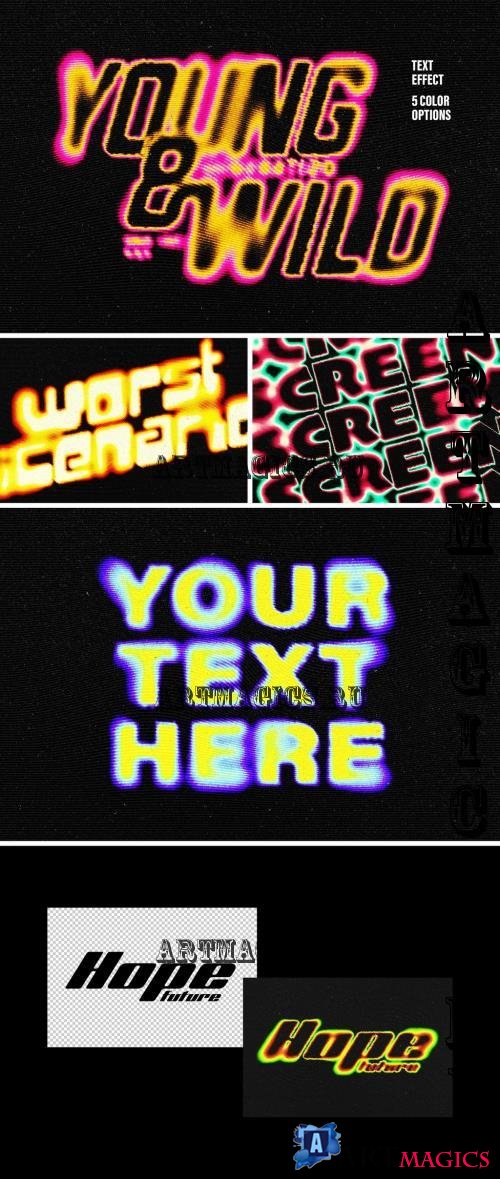 Wave Halftone Text Effect - 283391484