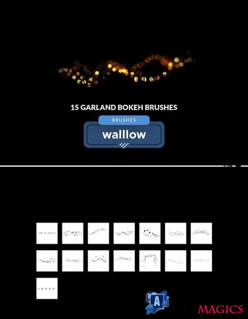 15 Garland Bokeh Brushes, photoshop digital brush M6E4RQW
