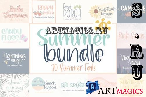 Summer Font Bundle - 20 Premium Fonts