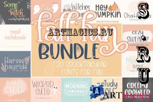 Fall Fun Font Bundle - 20 Premium Fonts