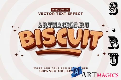 Biscuit 3d Vector Editable Text Effect DV4QLAW