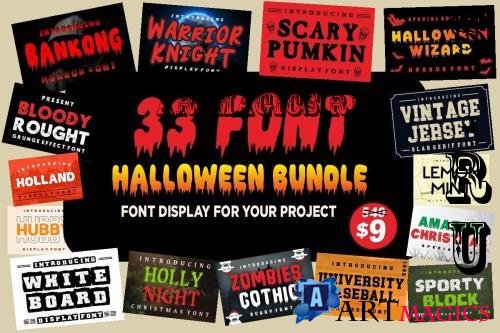 Halloween Font Bundle - 33 Premium Fonts