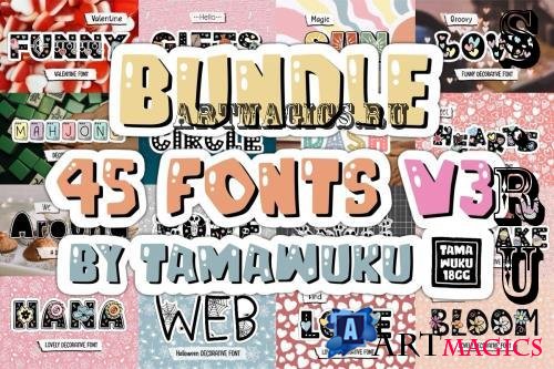 Font Bundle V3 - 45 Premium Fonts