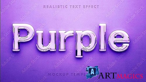 Purple Polished Chrome Wall Sign Logo Mockup 432887242