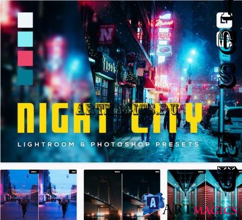 6 Night City Lightroom and Photoshop Presets - PTZL85S