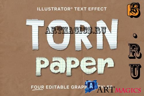 Torn Paper Text Styles for Illustrator - 8U9RN98