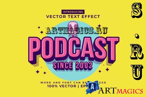 Podcast 3d Vector Editable Text Effect - DKANRTV