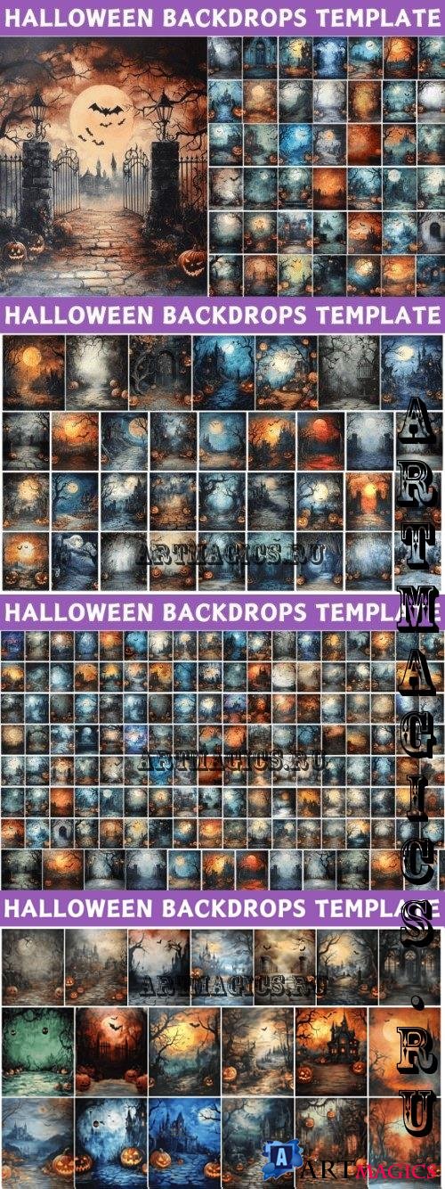 200 Halloween Digital Backdrops Bundle