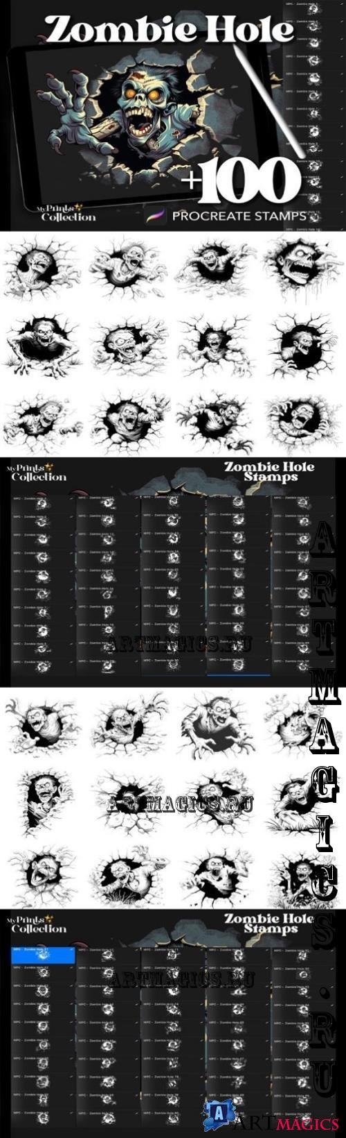 100+ Procreate Zombie Hole Stamps