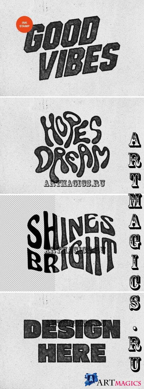 Distressed Ink Text & Logo Effect - 284455600