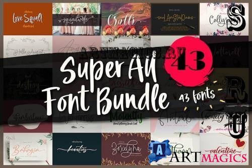 Super All Font Bundle - 43 Premium Fonts 