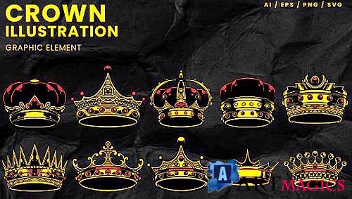 Vintage Hand Drawing Crown Illustration EHMZXRN