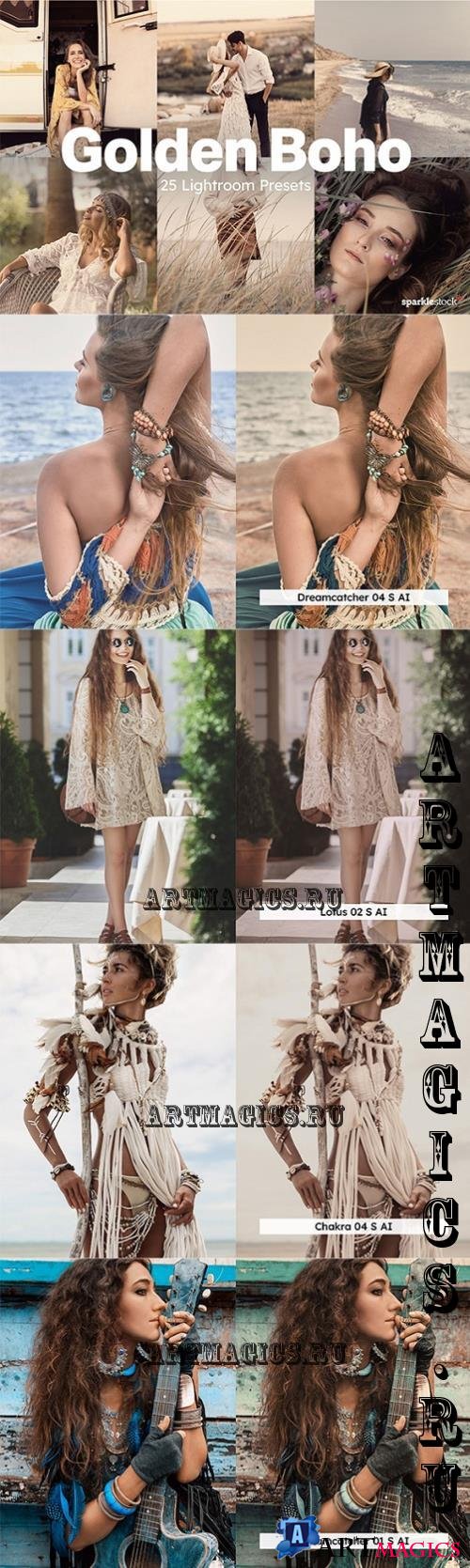 20 Golden Boho Lightroom Presets LUT - 285051064