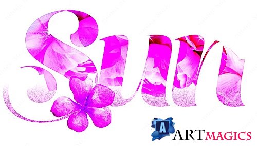 Pink Flowers Texture Text Effect 522345612