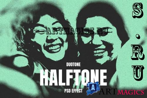 Duotone Halftone PSD Photo Effect - V6RXABK