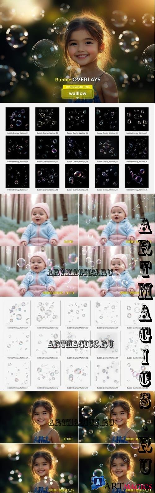 Realistic bubble PNG photo overlays - 285519622