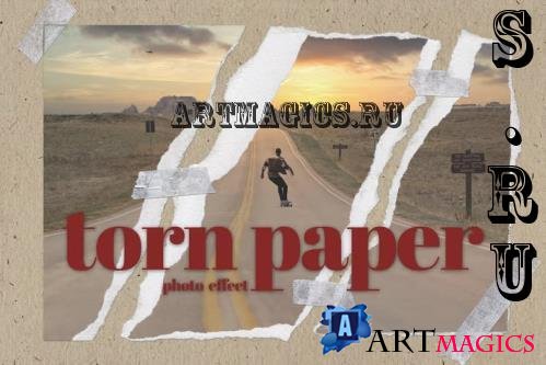 Torn Paper Postcard Photo Effect - 285696891