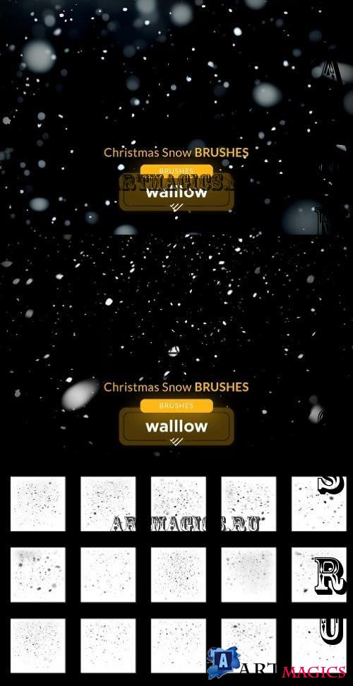 Christmas snow photoshop brushes - 285778808