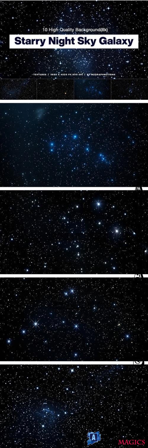 Starry Night Sky Galaxy Background - 6WQYNP4