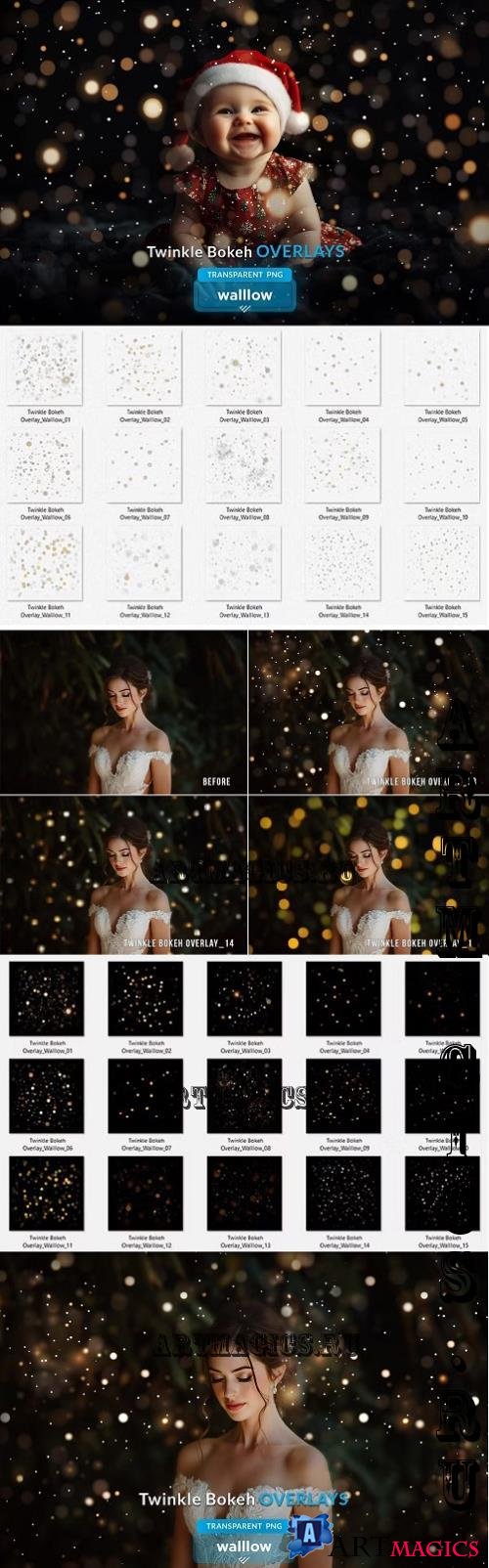 Twinkle Bokeh Photoshop PNG Overlays - 285910169