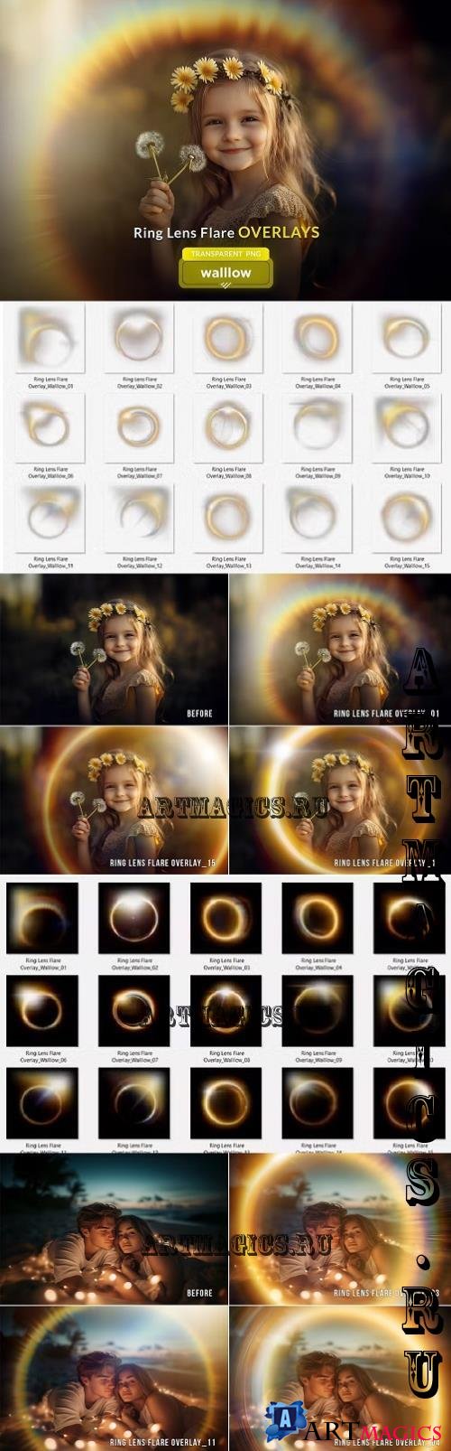 Ring lens flare PNG photo overlays - 286118216