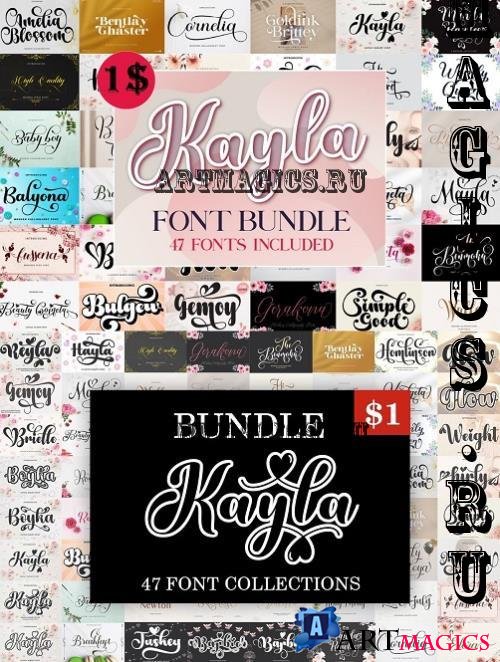 Kayla Font Bundle - 47 Premium Fonts