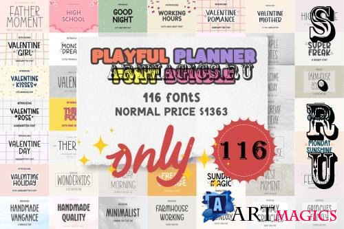 Playful Planner Font Bundle - 116 Premium Fonts