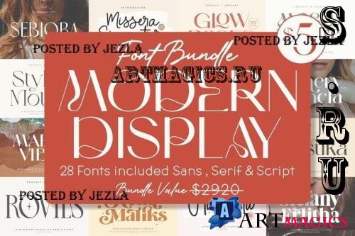 Modern Display Font Bundle - 28 Premium Fonts