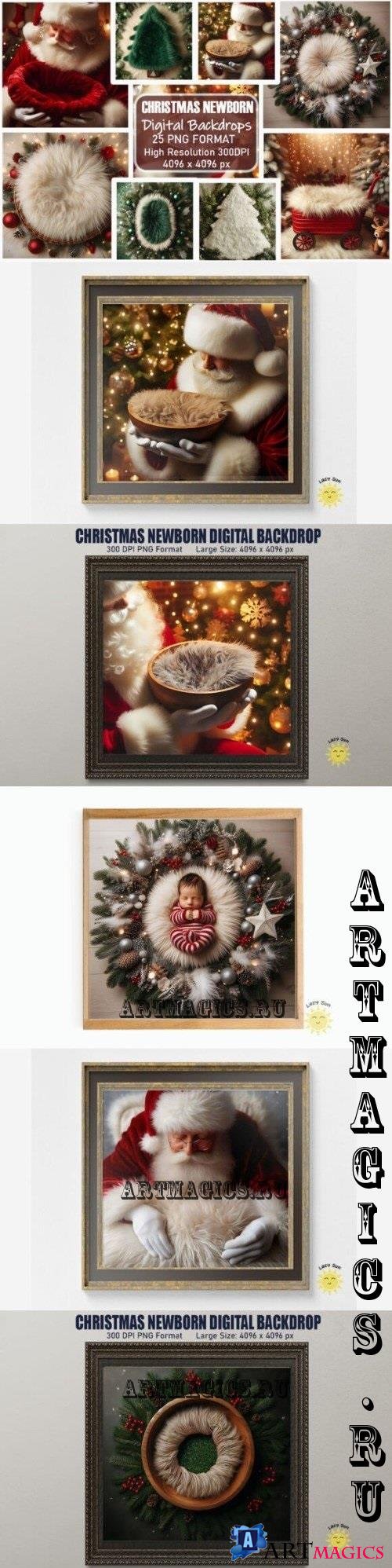 Christmas Newborn Digital Backdrops Bundle