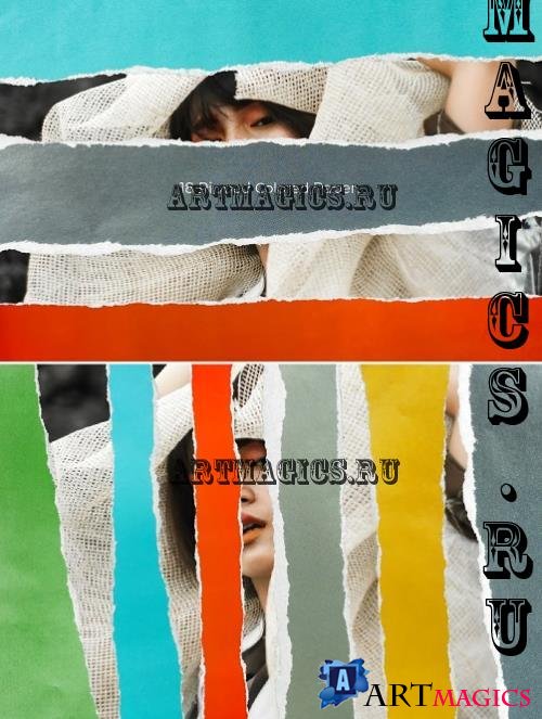 18 Ripped Colored Paper Overlays - DQ93Z96