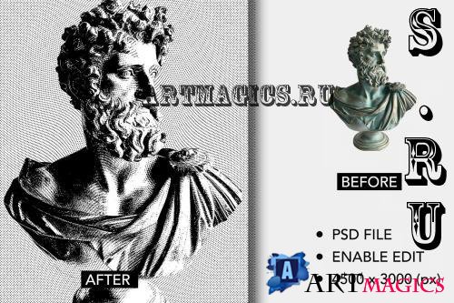 Halftone High Contrast Photo Effect - E9V5TN2