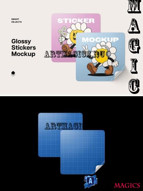 Two Stickers Mockup Scene - 287035660