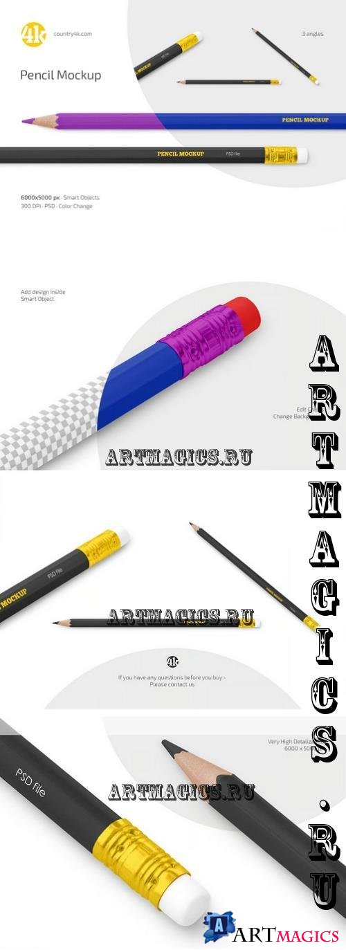 Pencil Mockup Set - 286969195