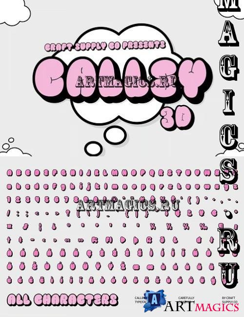 Calley 3D Font - 287602103 - 42WX8AV