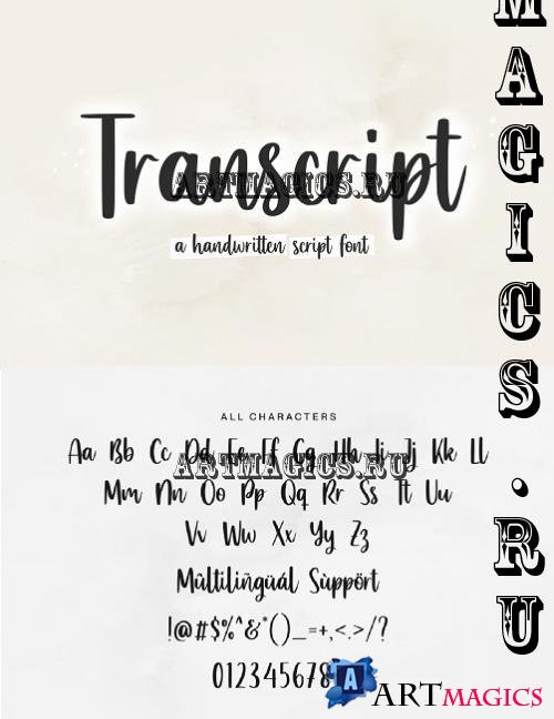 Transcript A Handwritten Script Font - 6973118 - 25R3HH4