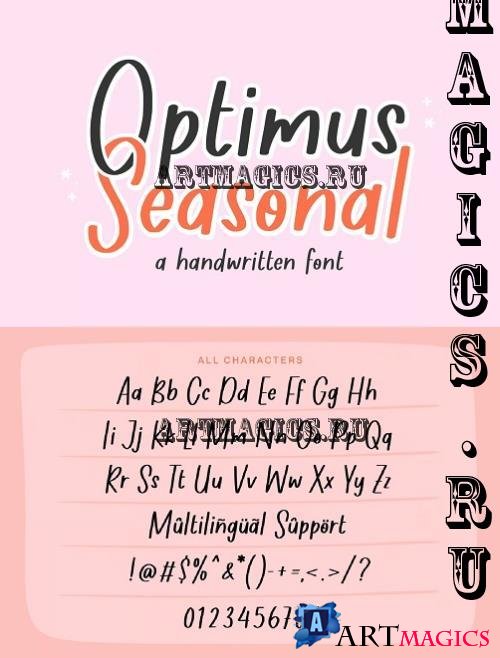 Optimus Seasonal A Handwritten Font - 7396242 - SMEYGFR